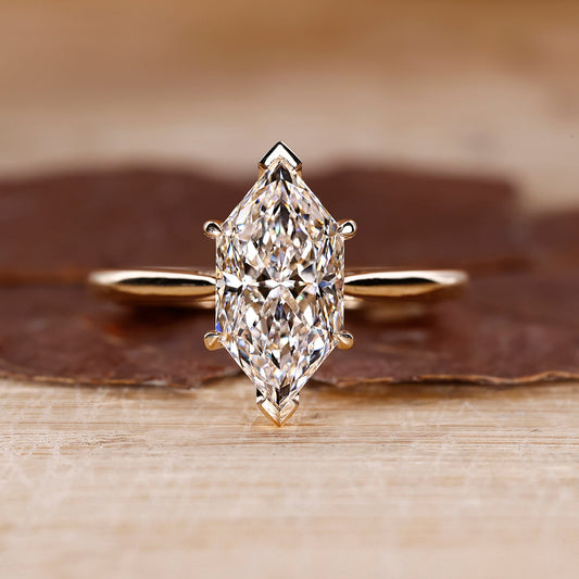 Dutch Marquise Diamond Cathedral Setting Ring