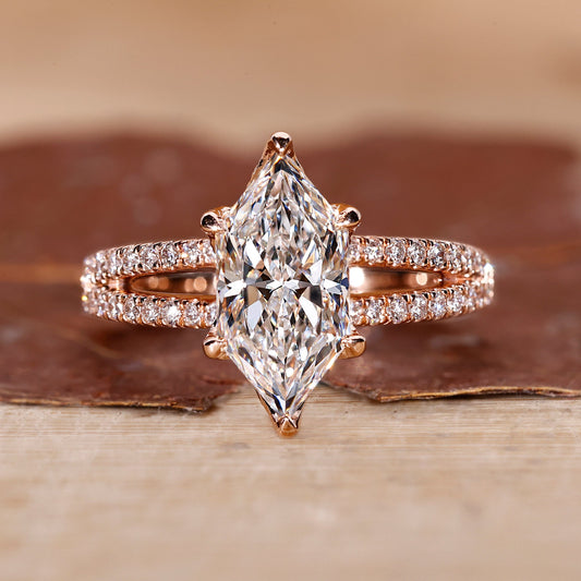 Split Shank Dutch Marquise Engagement Ring