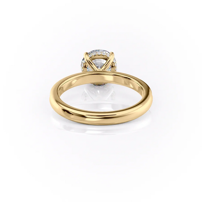 1.50 CT Round Cut Pave Moissanite Diamond Engagement Ring