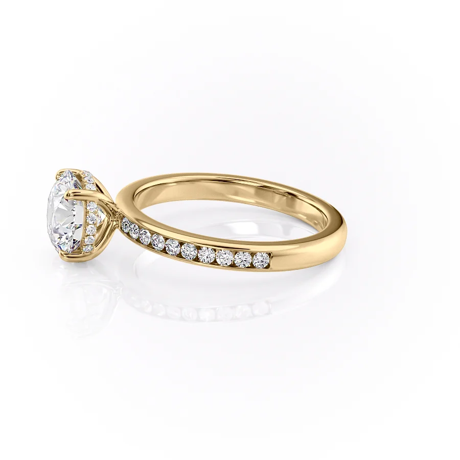 1.50 CT Round Cut Pave Moissanite Diamond Engagement Ring