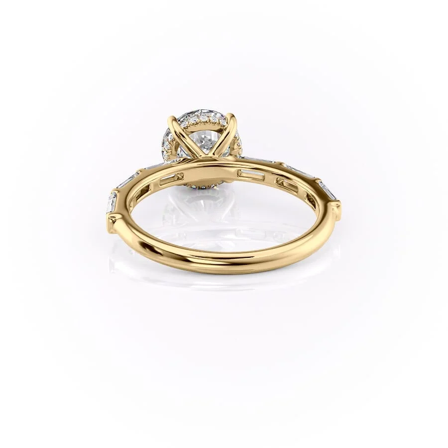 1.50 CT Round Cut Pave Moissanite Diamond Engagement Ring