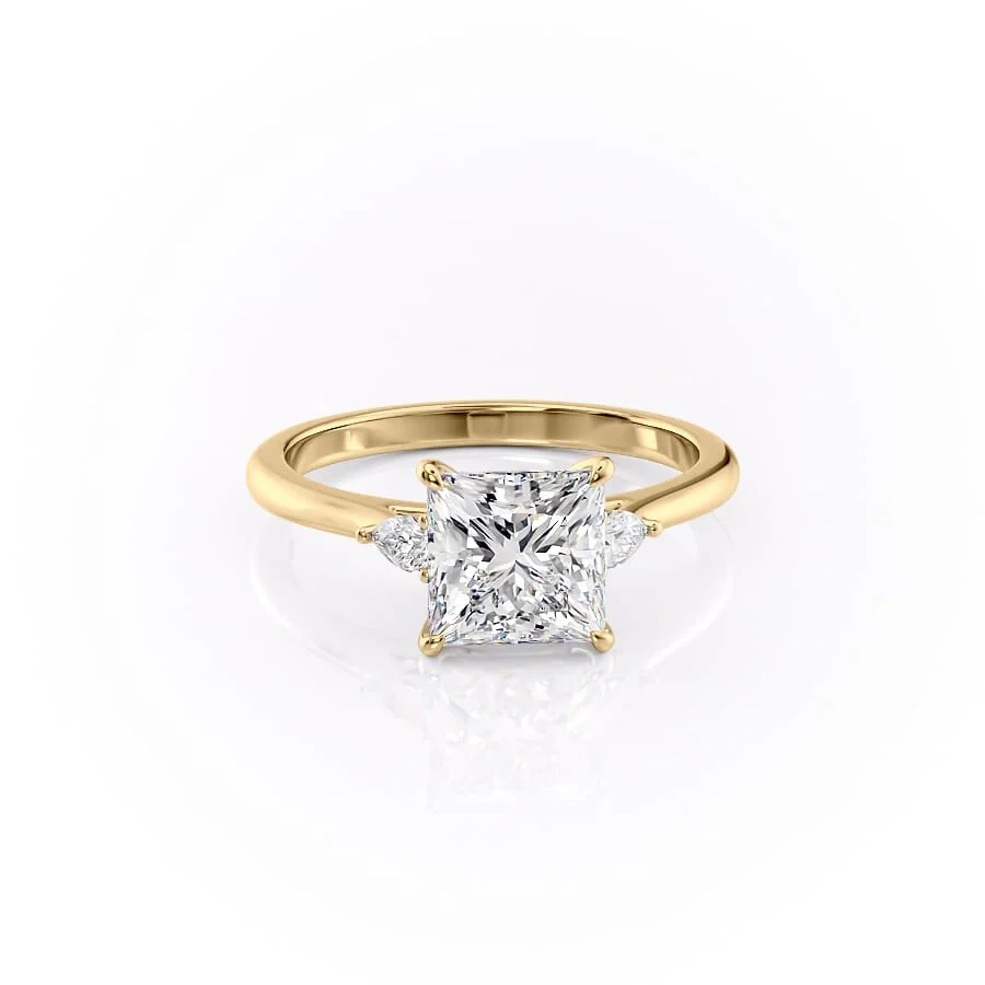 1.50 CT Princess Cut Three Stone Moissanite Diamond Engagement Ring