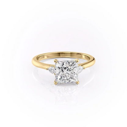 1.50 CT Princess Cut Three Stone Moissanite Diamond Engagement Ring