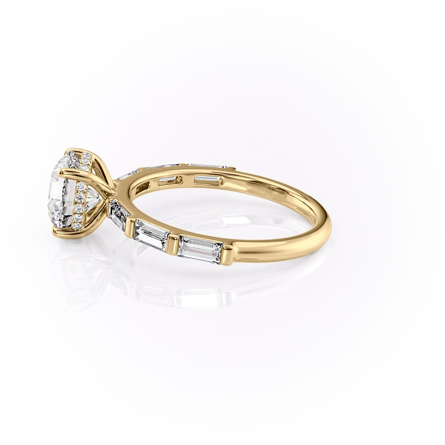 1.50 CT Round Cut Pave Moissanite Diamond Engagement Ring