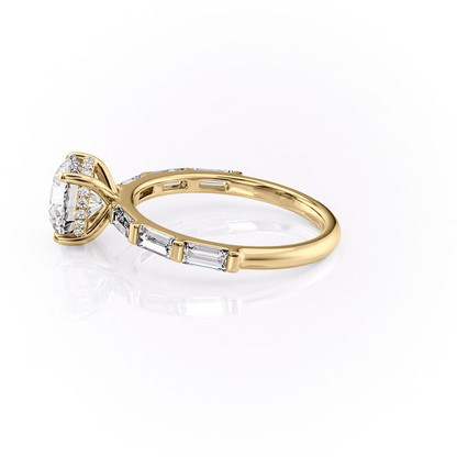 1.50 CT Round Cut Pave Moissanite Diamond Engagement Ring