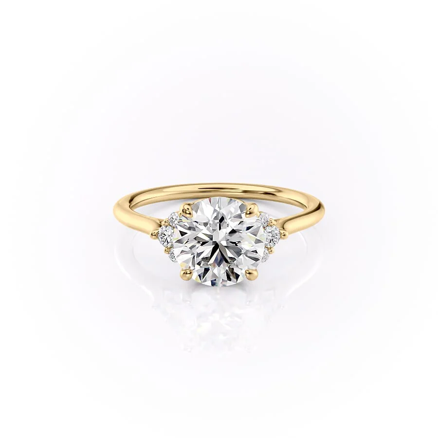 2.0CT Round Cut Moissanite Cluster Diamond Engagement Ring