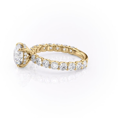 2.50CT Round Cut Moissanite Diamond Pave Engagement Ring