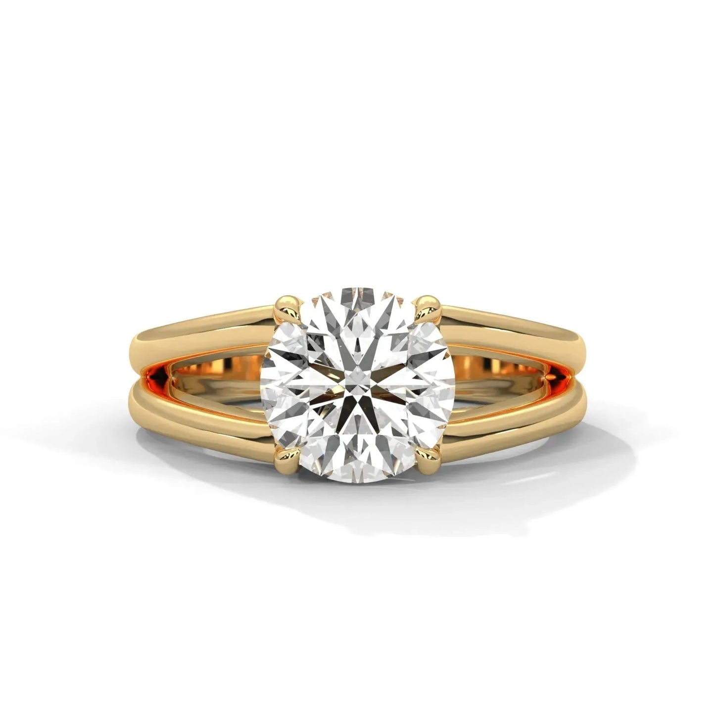 1.50 CT Round Cut Split Shank  Moissanite Diamond Engagement Ring