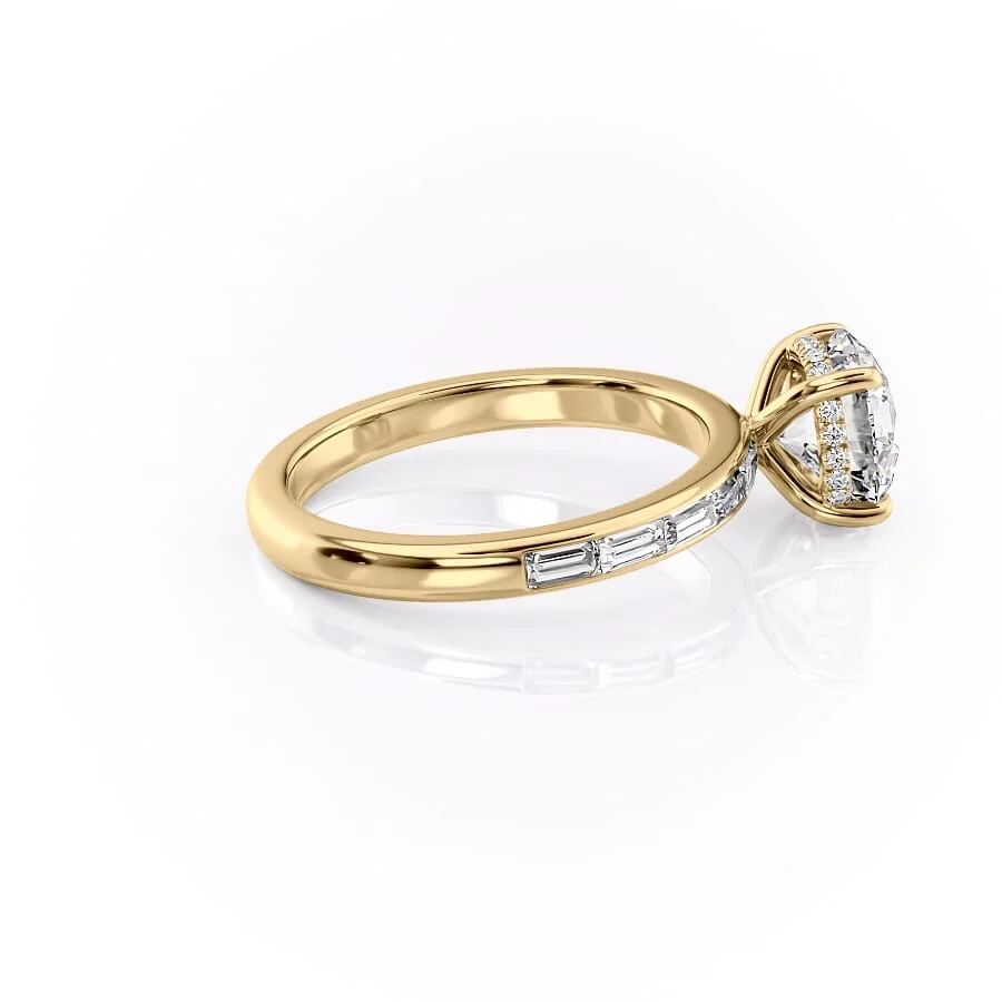 1.50 CT Round Cut Moissanite Diamond Pave Engagement Ring