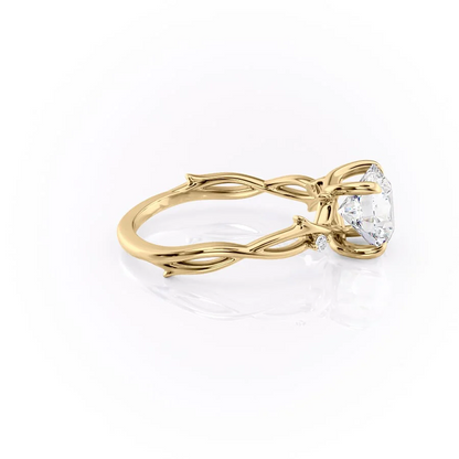 2.0CT Round Cut Moissanite Nature Inspired Diamond Engagement Ring