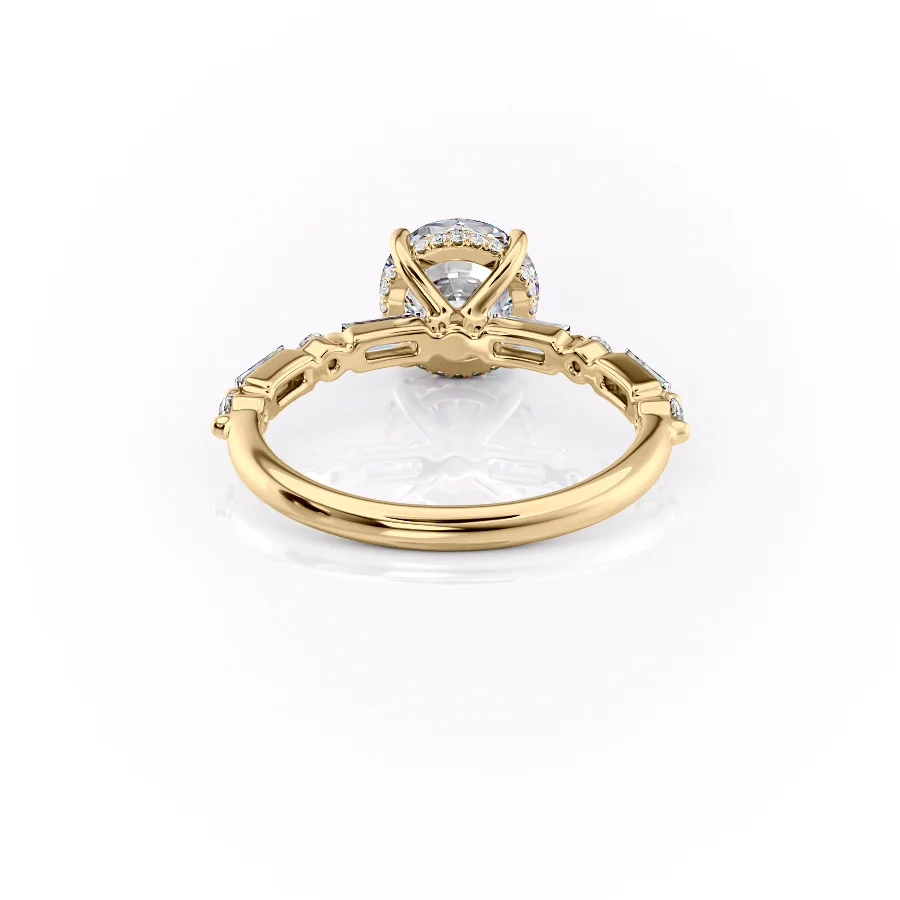 1.0CT Round Diamond Moissanite Pave Engagement Ring