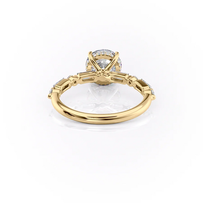 1.0CT Round Diamond Moissanite Pave Engagement Ring