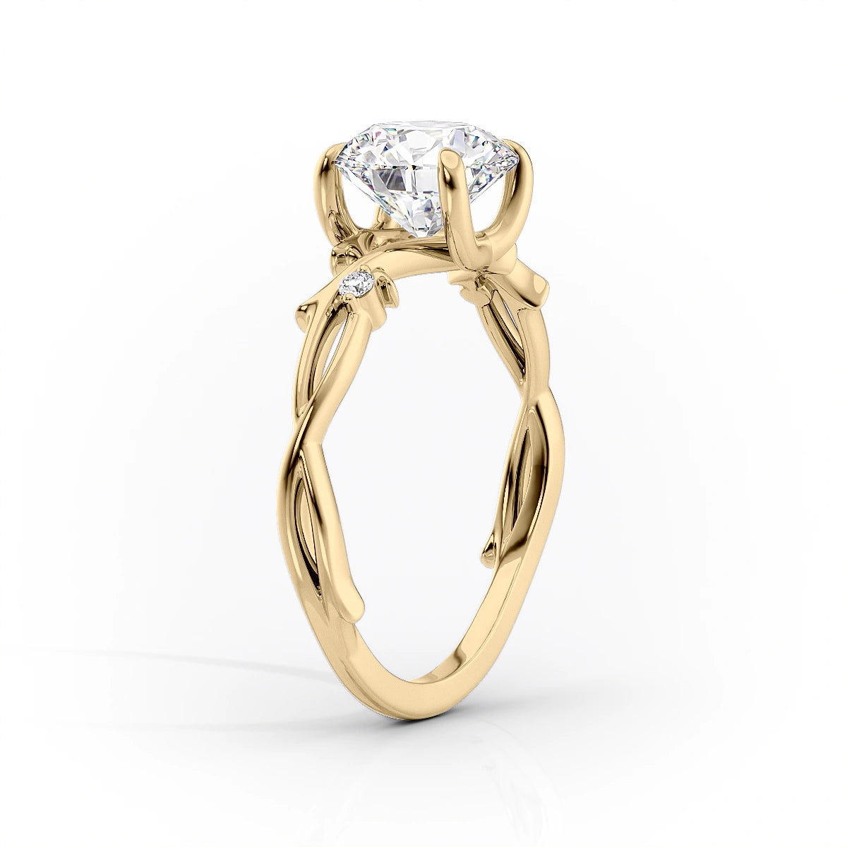 1.0CT Round Moissanite Nature Inspired Engagement Ring