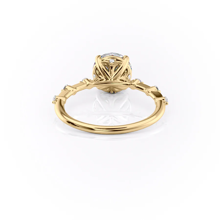 2.0CT Round Cut Moissanite Petite Pave Diamond Engagement Ring