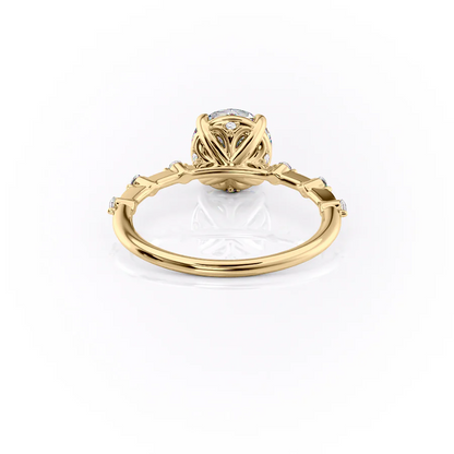 2.0CT Round Cut Moissanite Petite Pave Diamond Engagement Ring