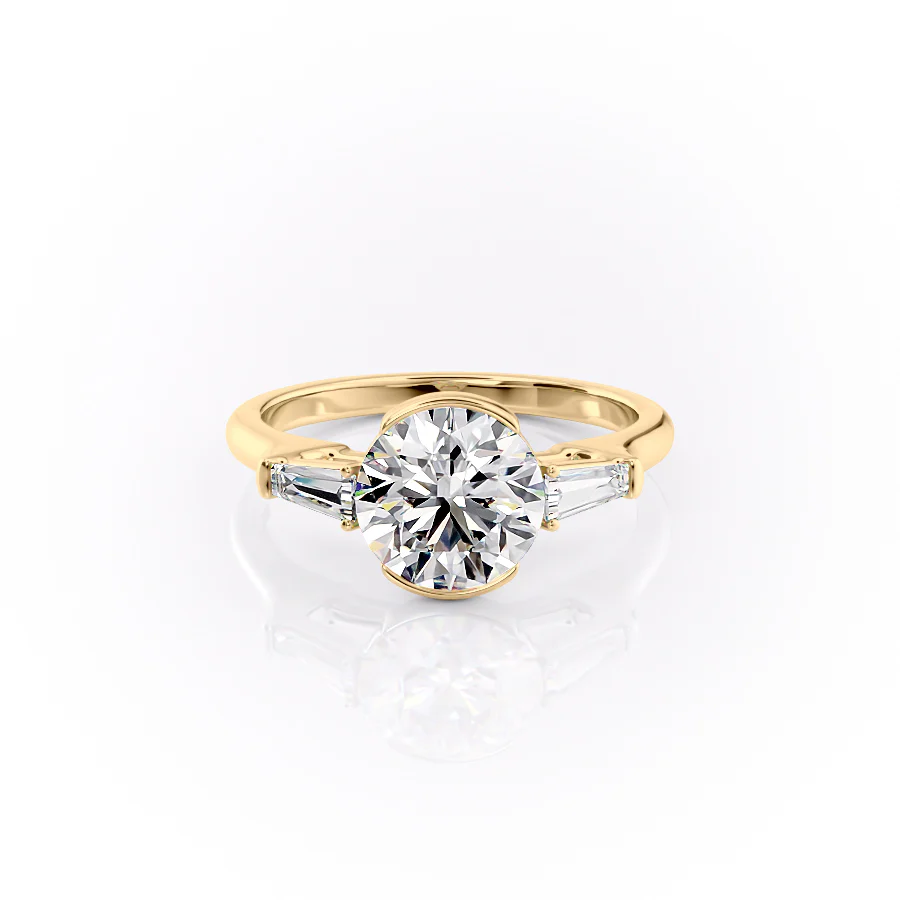 1.0CT Round Diamond Moissanite Three Stone Engagement Ring