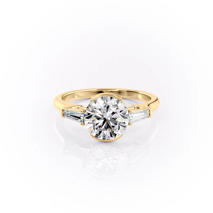 1.0CT Round Diamond Moissanite Three Stone Engagement Ring