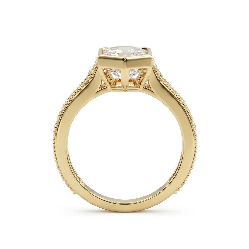 5.0CT Marquise Diamond Moissanite Milgrain Vintage Engagement Ring