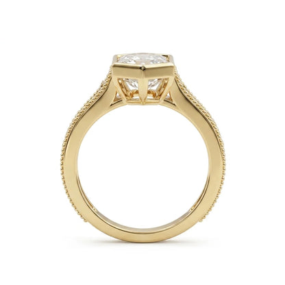 5.0CT Marquise Diamond Moissanite Milgrain Vintage Engagement Ring
