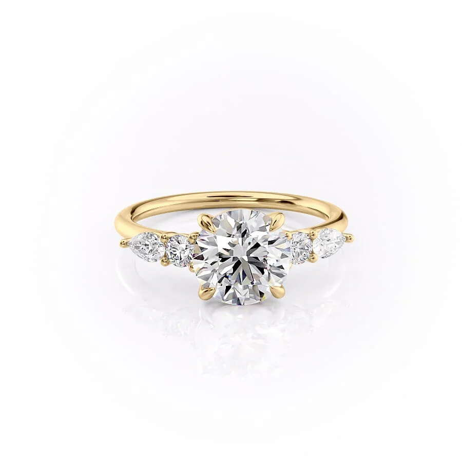 1.0CT Round Diamond Moissanite Five Stone Engagement Ring