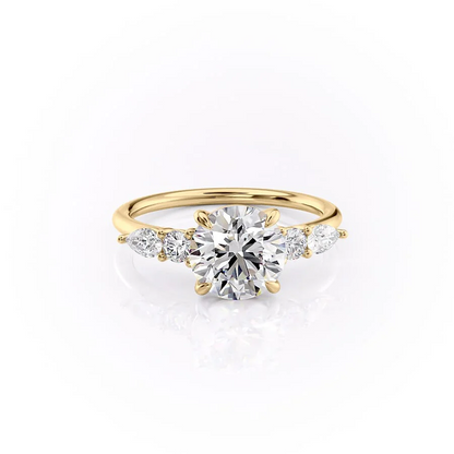 1.0CT Round Diamond Moissanite Five Stone Engagement Ring