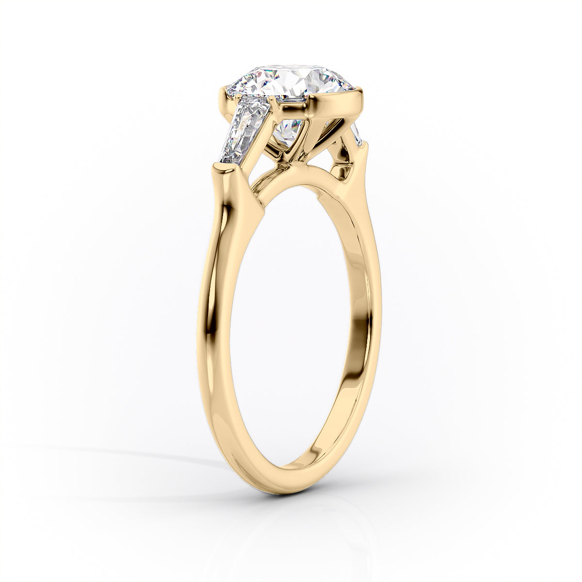 1.0CT Round Diamond Moissanite Three Stone Engagement Ring