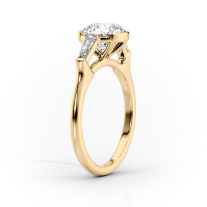 1.0CT Round Diamond Moissanite Three Stone Engagement Ring