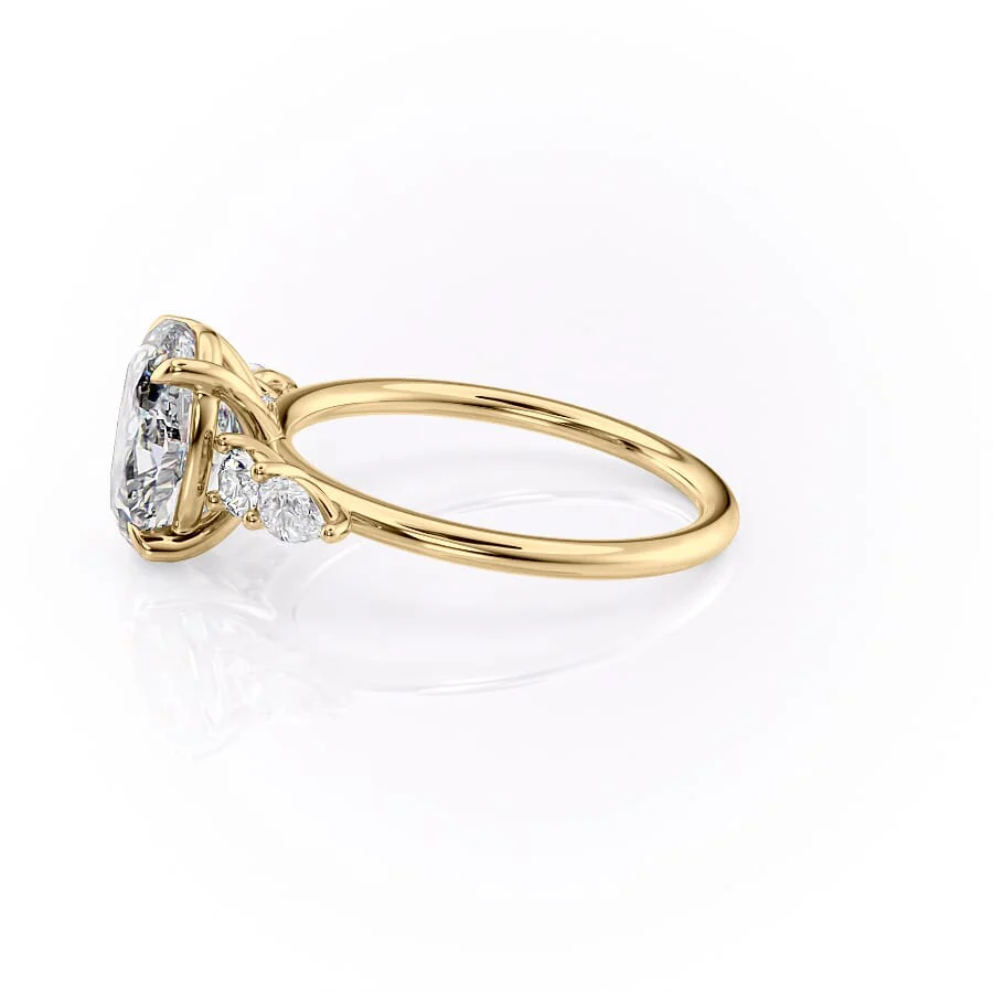 1.50 CT Oval Cut Cluster Moissanite Diamond Engagement Ring