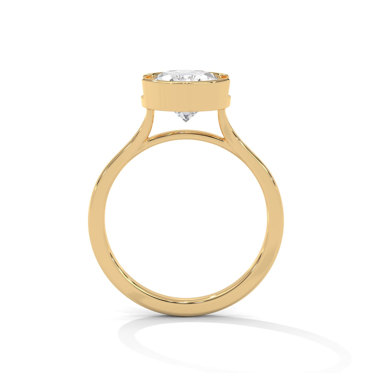 3.0CT Oval Cut Moissanite Diamond Split Shank Bezel Engagement Ring