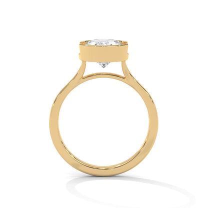 3.0CT Oval Cut Moissanite Diamond Split Shank Bezel Engagement Ring