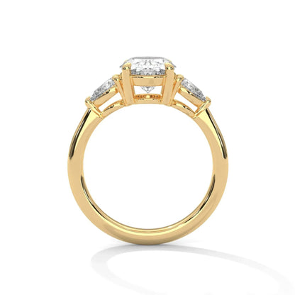 2.50CT Oval Cut Moissanite Diamond Three Stone Engagement Ring