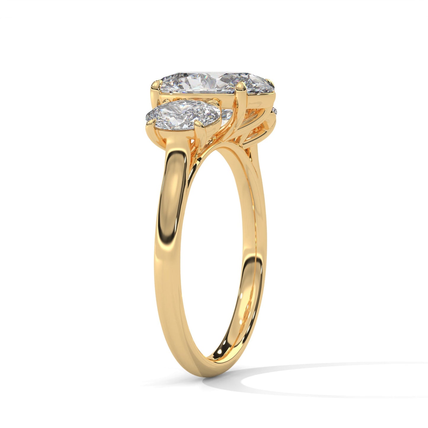 1.50 CT Oval Cut Three Stone Moissanite Diamond Engagement Ring