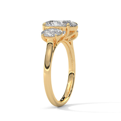 1.50 CT Oval Cut Three Stone Moissanite Diamond Engagement Ring