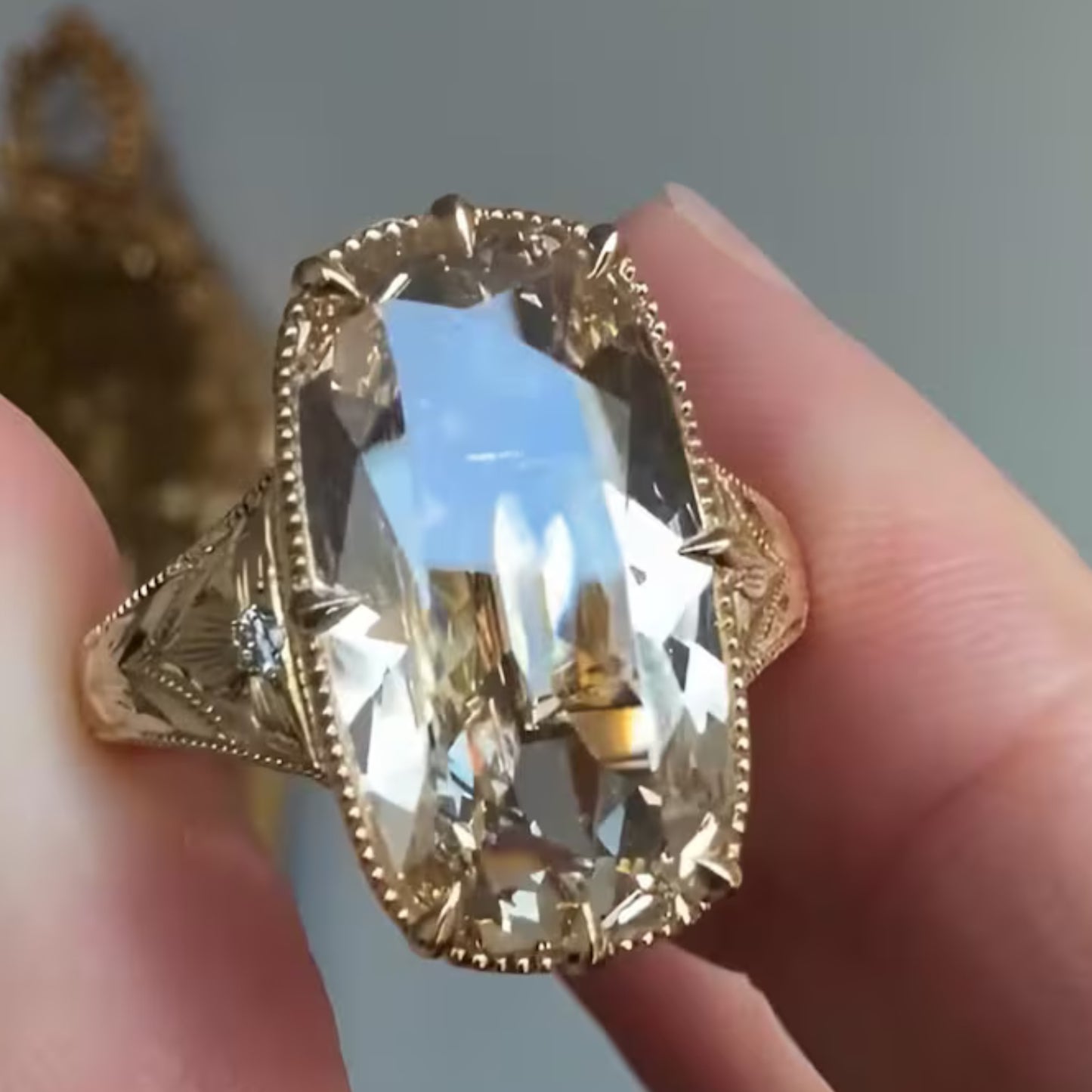 Old Mine 6 CT Elongated Cushion Cut Moissanite Diamond Engagement Ring,14K Solid Gold Promise Ring, Antique Bezel Set Wedding Ring, Anniversary Ring
