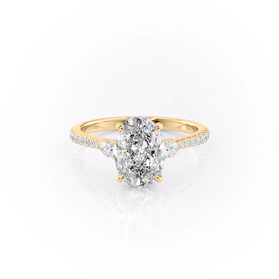 1.50 CT Oval Cut Three Stone Moissanite Diamond Engagement Ring