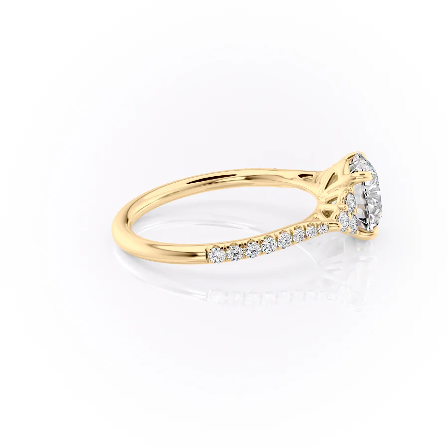 1.50 CT Round Cut  Moissanite Diamond Cluster Pave Engagement Ring