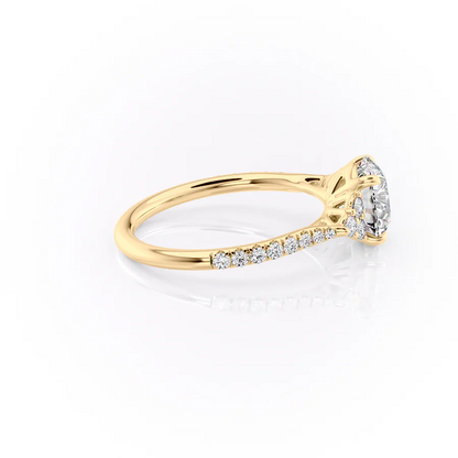 1.50 CT Round Cut  Moissanite Diamond Cluster Pave Engagement Ring