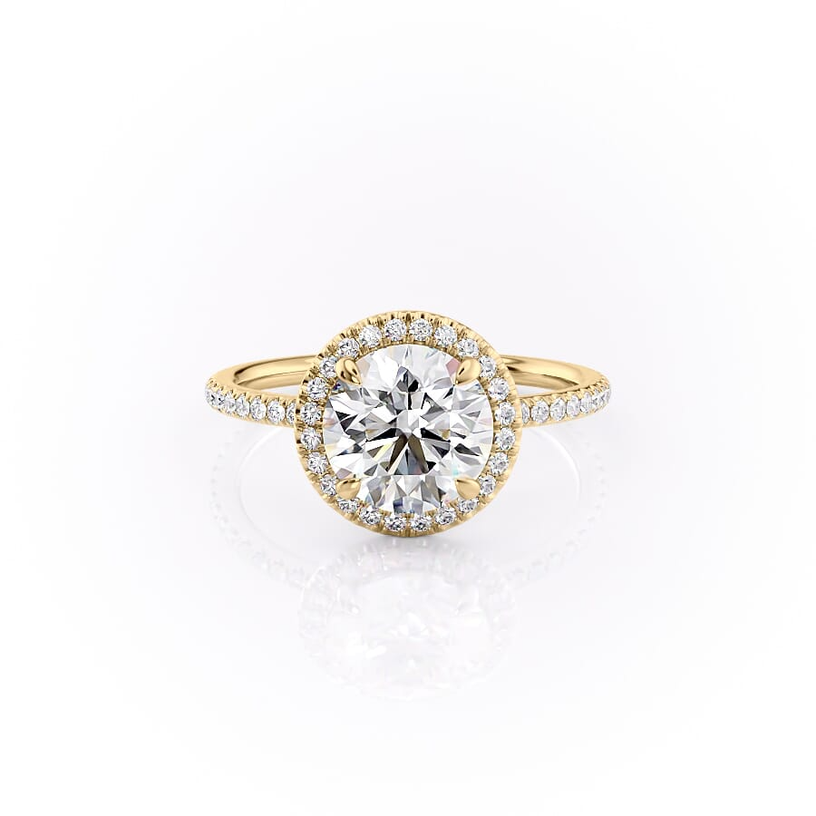 1.0CT Round Diamond Moissanite Halo Engagement Ring