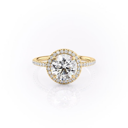 1.0CT Round Diamond Moissanite Halo Engagement Ring