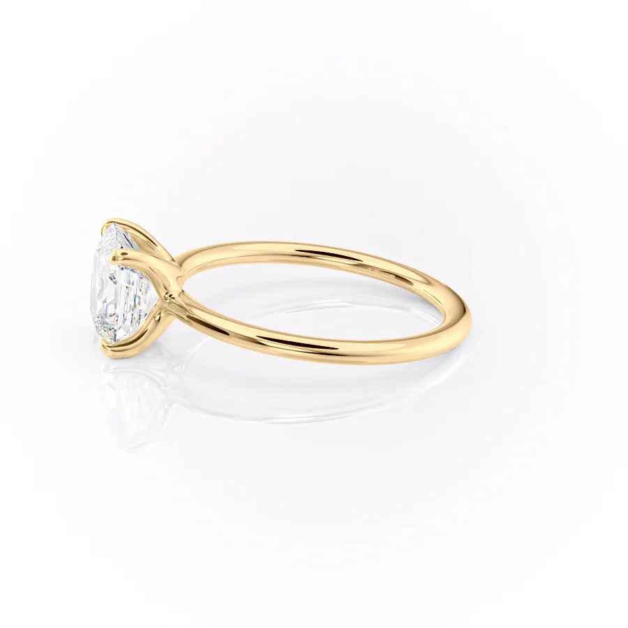 1.0CT Asscher Cut Diamond Moissanite Solitaire Engagement Ring
