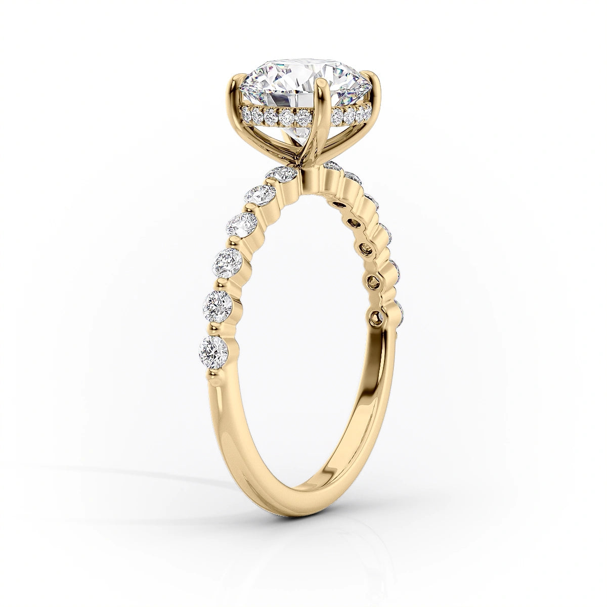 1.50 CT Princess Cut Solitaire Moissanite Diamond Pave Engagement Ring
