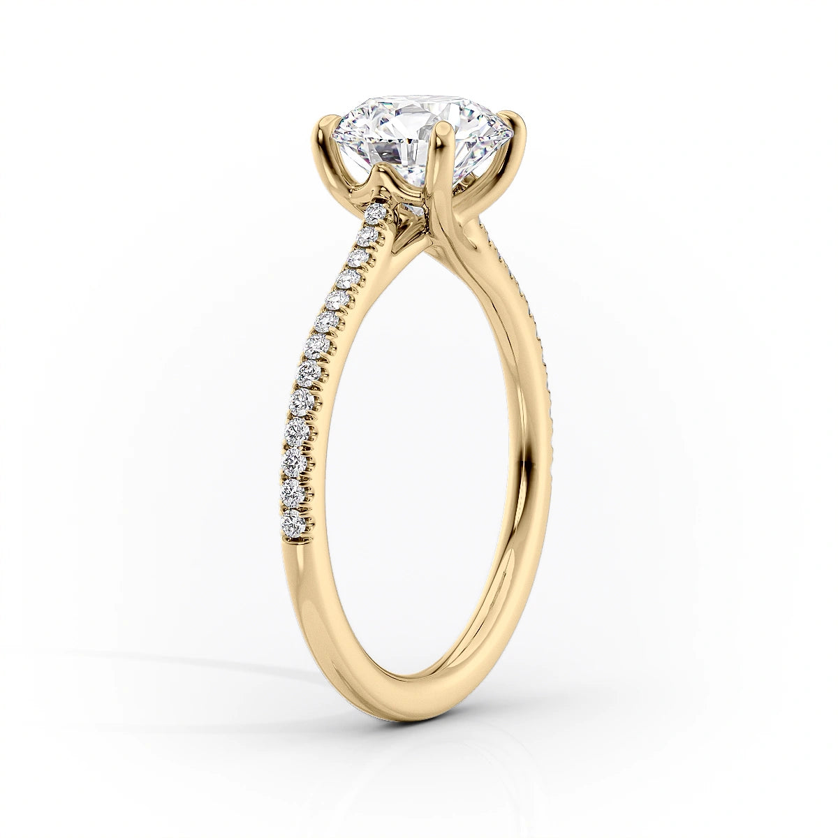 1.0CT Pear Diamond Moissanite Pave Engagement Ring