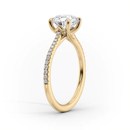 1.0CT Pear Diamond Moissanite Pave Engagement Ring