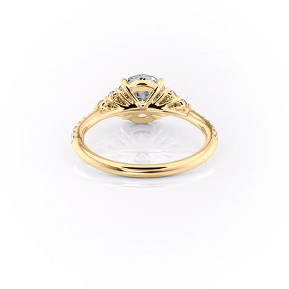 1.50 CT Round Cut  Moissanite Diamond Cluster Pave Engagement Ring