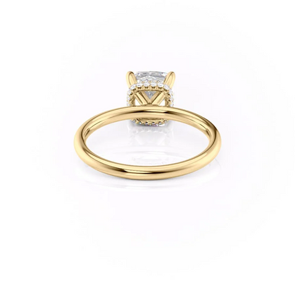 1.0CT Cushion Moissanite Diamond Hidden Halo Solitaire Engagement Ring