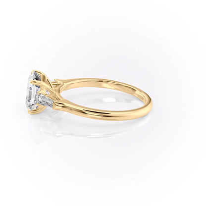 1.0CT Asscher Diamond Moissanite Three Stone Engagement Ring