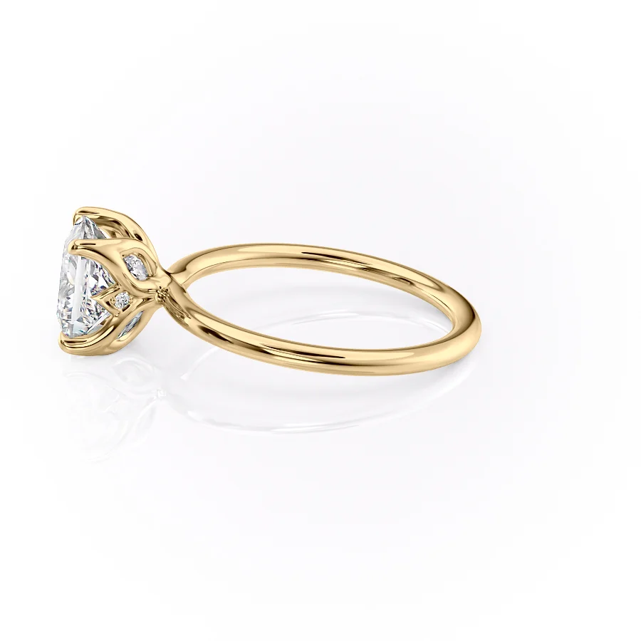 1.0CT Princess Diamond Moissanite Lotus Prong Solitaire Engagement Ring