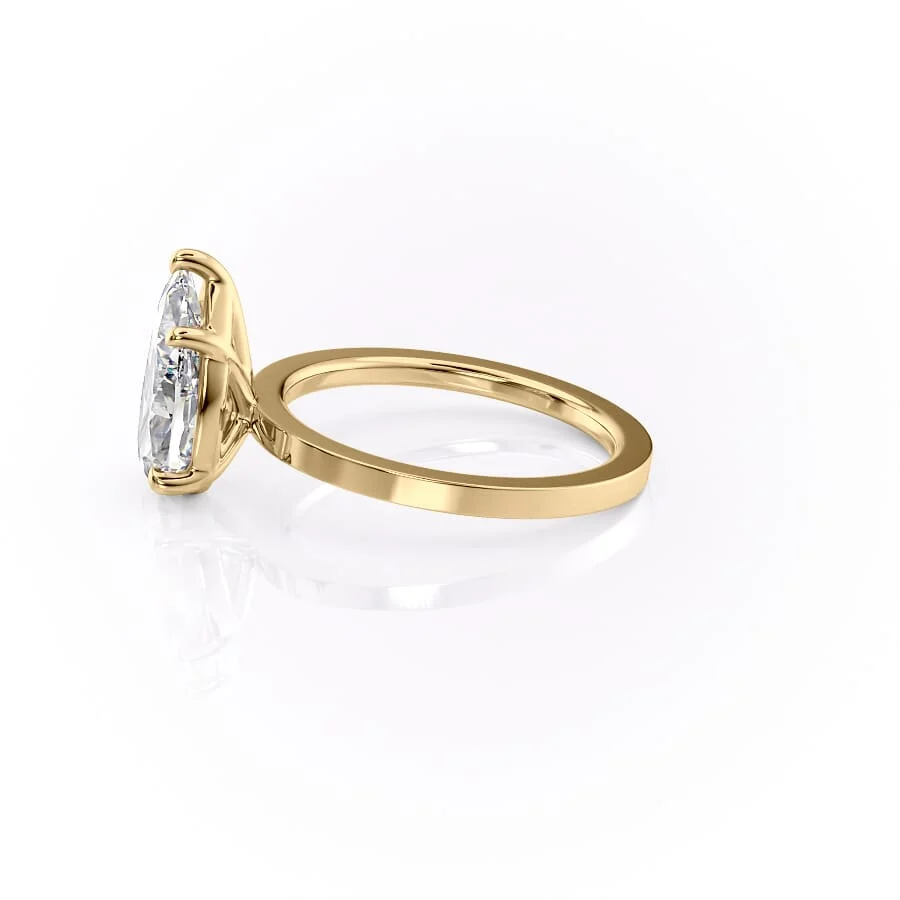 1.50 CT Pear Cut Cigar Moissanite Diamond Engagement Ring