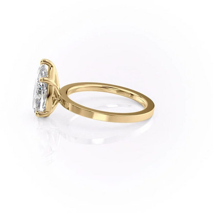 1.50 CT Pear Cut Cigar Moissanite Diamond Engagement Ring