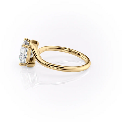 1.0CT Princess Diamond Moissanite Bypass Engagement Ring